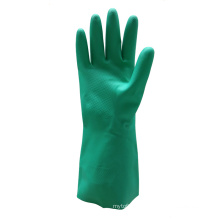 Green Nitrile Industry Gloves with Unlined Straight Cuff Ce 2121X